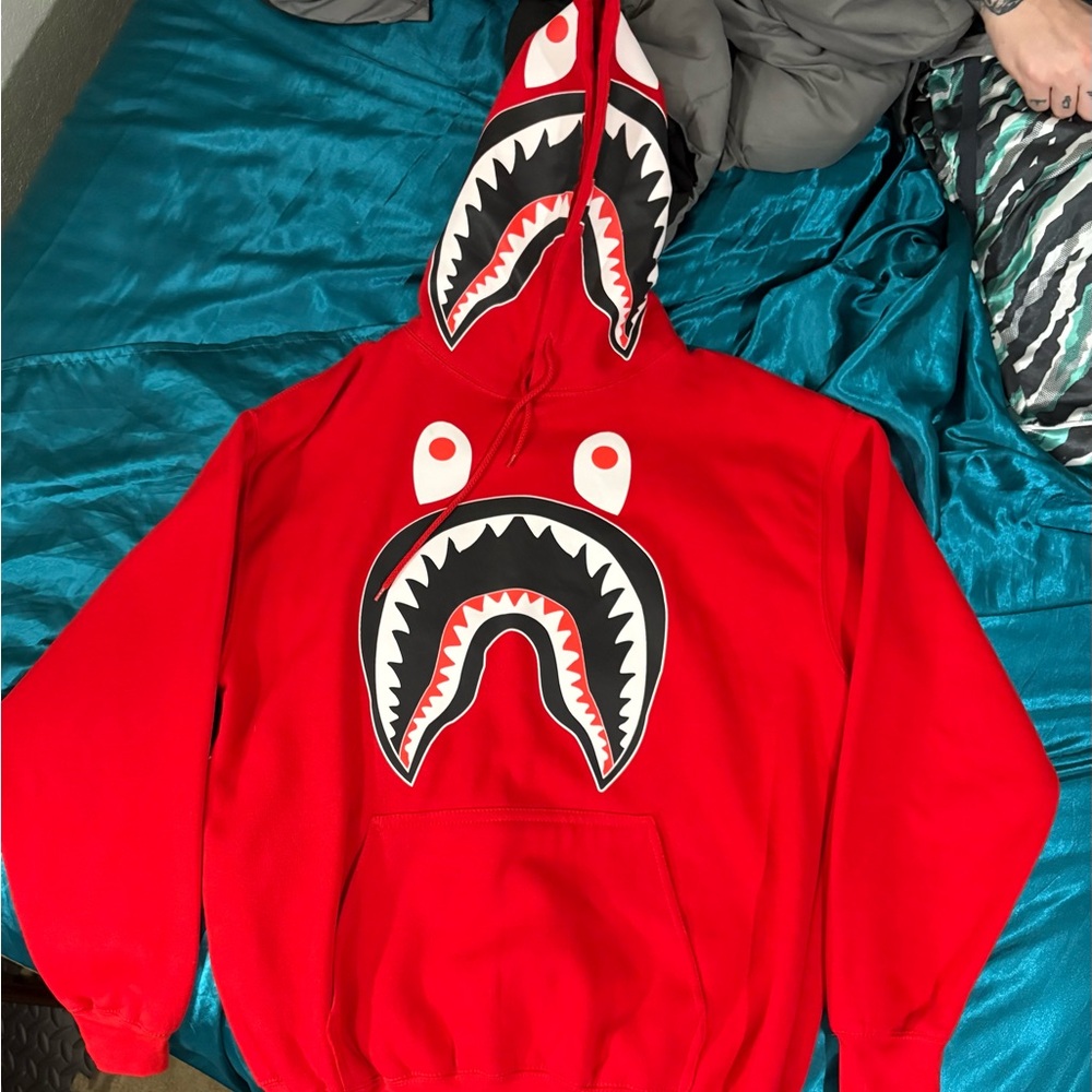 Red Shark Graphic Hoodie